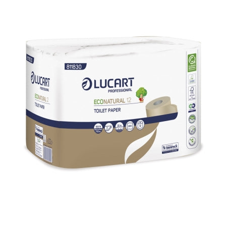 Lucart EcoNatural 200 Toilettenpapier 2-lagig 64 Rollen Fiberpack
