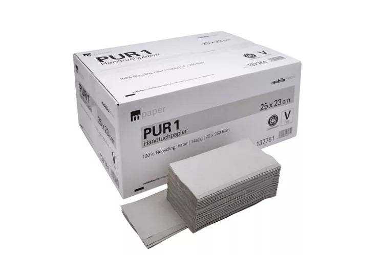 mpaper PUR 1 Papierhandtücher V-Falz 25x23 cm 5000 blatt | Großhandel