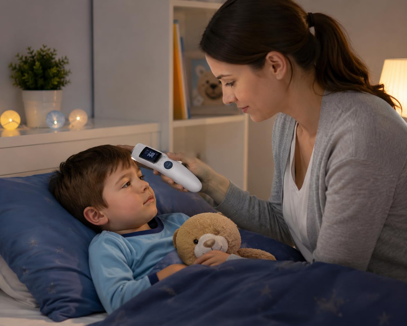 BRAV Infrarot Thermometer Kontaktlos – Fieberthermometer für Stirn & Objekte – Digitales Temperaturmessgerät mit LCD Display, Fieberalarm, Speicherfunktion & °C/°F Umschaltung – IT-127