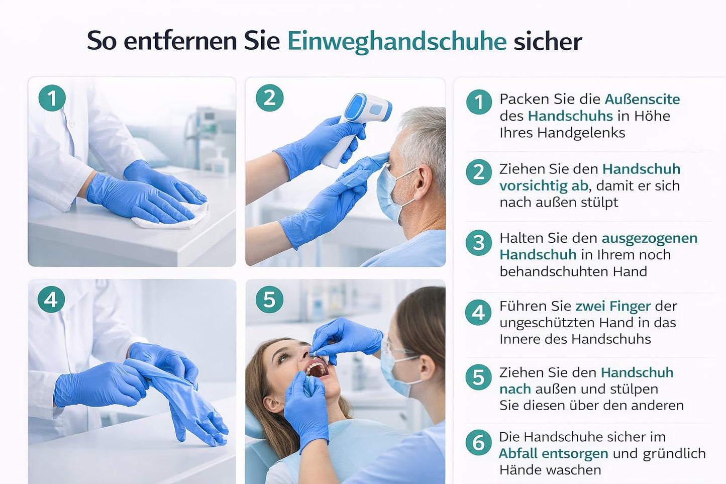 Nitrilhandschuhe blau puderfrei latexfrei – medizinische Einweghandschuhe