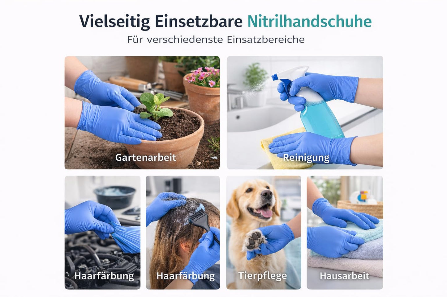 Nitrilhandschuhe blau puderfrei latexfrei – medizinische Einweghandschuhe