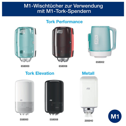 Tork 100130 Papierwischtücher 1-lagig – 11x120m M1 Mini-Spender weiß