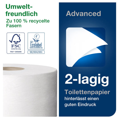 Tork 120280 Mini Jumbo Toilettenpapier 2-lagig – 12x850 Blatt T2-System