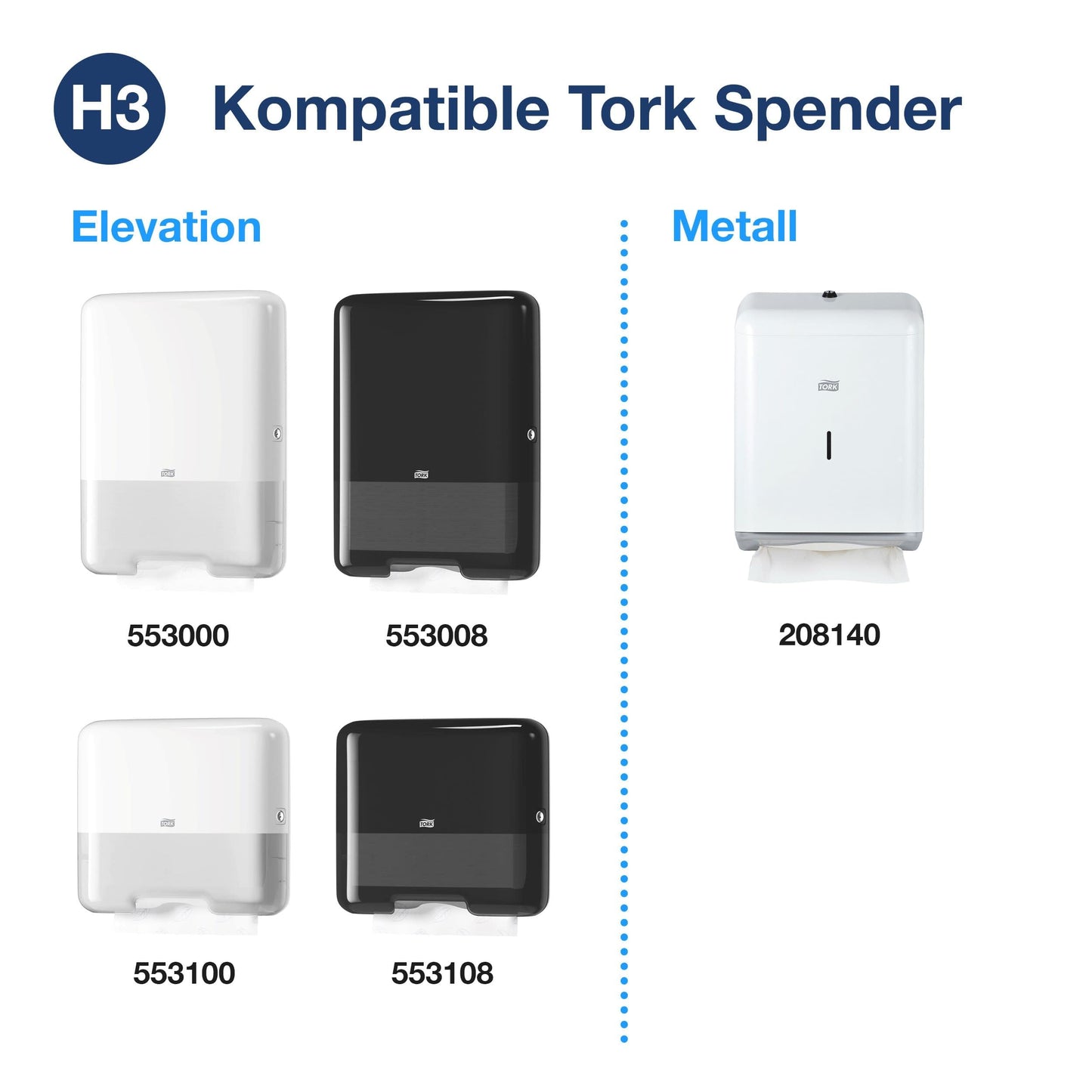 Tork 290163 Zickzack Handtücher Advanced 2-lagig – 15x250 H3-Spender