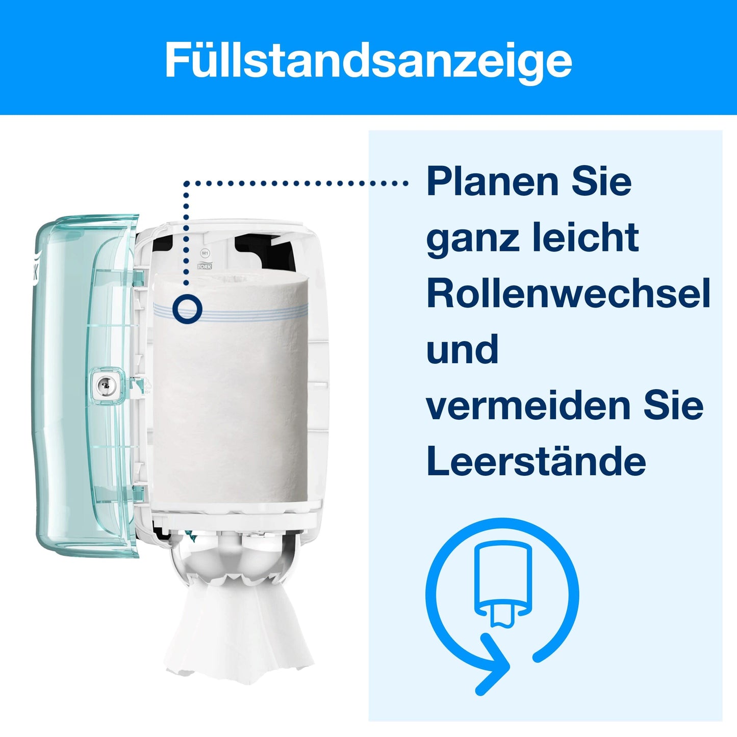 Tork 100130 Papierwischtücher 1-lagig – 11x120m M1 Mini-Spender weiß