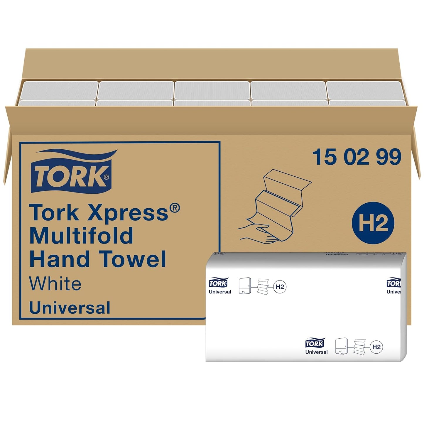 Tork 150299 Xpress Multifold Handtücher Universal 2-lagig – 20x237 H2