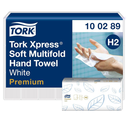 Tork 100289 Xpress Multifold Handtücher Premium 2-lagig – 21x150 H2