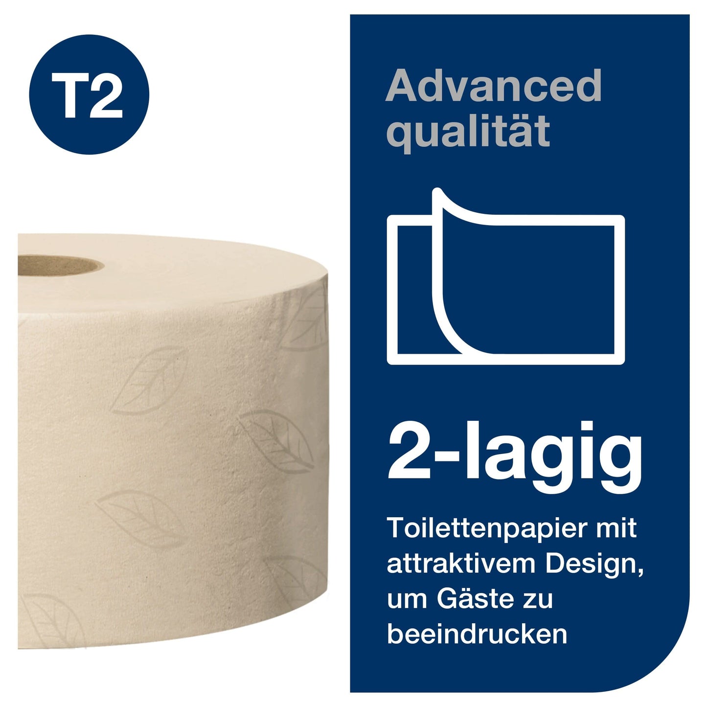 Tork 120280 Mini Jumbo Toilettenpapier 2-lagig – 12x850 Blatt T2-System