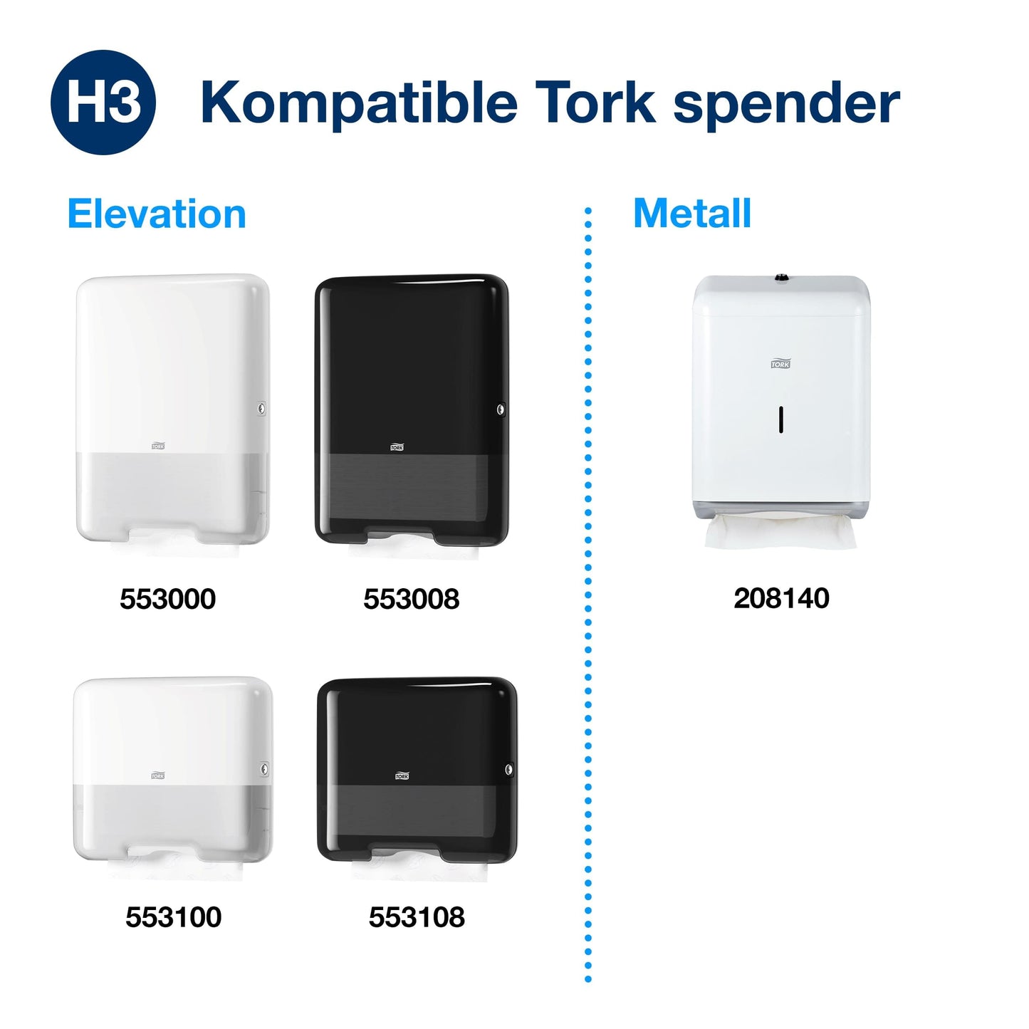 Tork 290163 Zickzack Handtücher Advanced 2-lagig – 15x250 H3-Spender