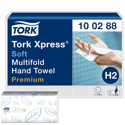 Tork 100288 Xpress Multifold Handtücher Premium 2-lagig – 21x110 H2