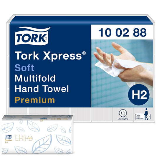 Tork 100288 Xpress Multifold Handtücher Premium 2-lagig – 21x110 H2
