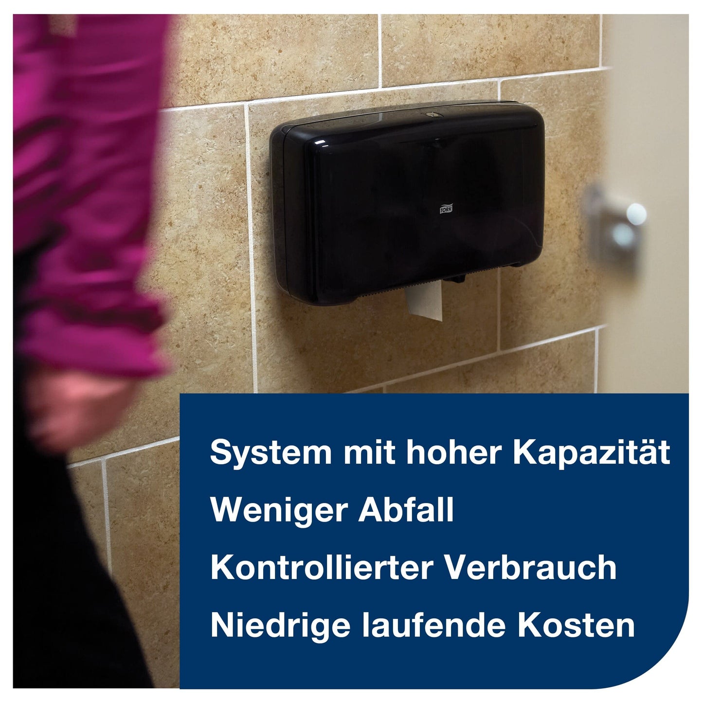 Tork 120280 Mini Jumbo Toilettenpapier 2-lagig – 12x850 Blatt T2-System