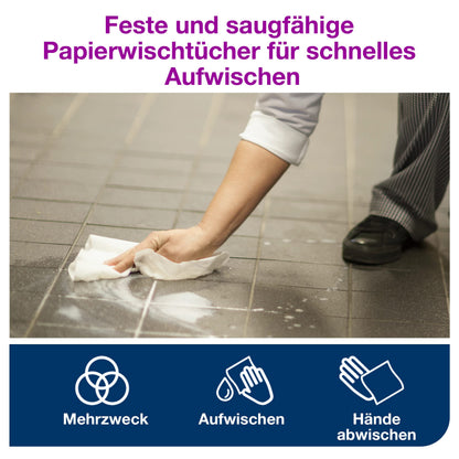 Tork 101250 Mehrzweck Wischtücher M2 Innenabrollung weiß – 6x457 Blatt