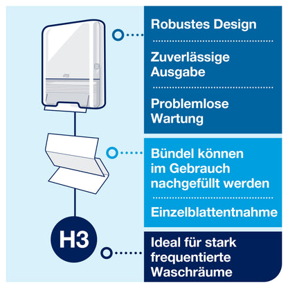 Tork 100278 Zickzack Handtücher Premium 2-lagig – 15x200 H3 FSC