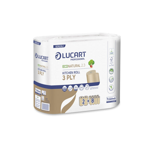 Lucart EcoNatural 2.3 Küchenrollen 2-lagig 24 Rollen EU Ecolabel FSC