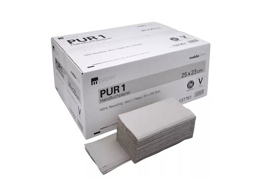 mpaper PUR 1 Papierhandtücher V-Falz 25x23 cm, 5000 Blatt Großhandel