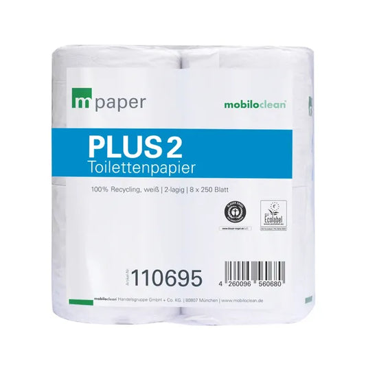 mpaper PLUS2 Toilettenpapier 2-lagig 8x250 Blatt B2B Großhandel